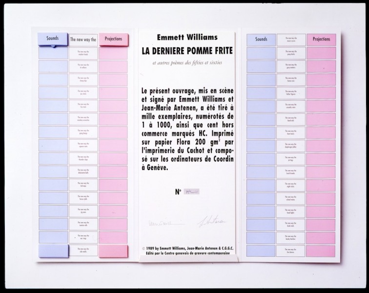 Emmett Williams, La Dernière Pomme frite et autres poèmes des fifties et sixties, 1989