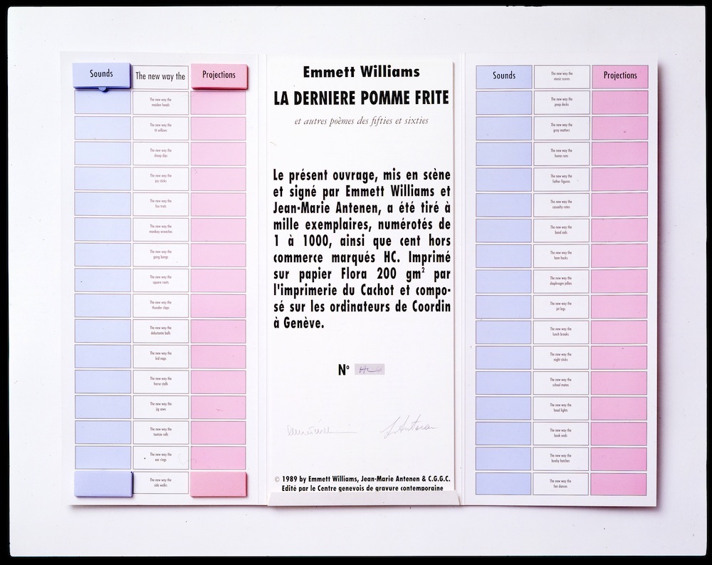 Emmett Williams, <em>La dernière pomme frite et autres poèmes des fifties et sixties</em>, 1990