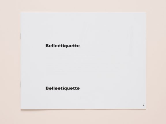 Jean-Michel Wicker, Belle étiquette, edition of the CEC, 2016. © Sandra Pointet
