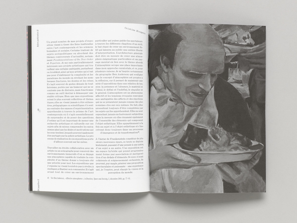 Cristina Ricupero, Curating Monsters, Before publication 12, éd. du CEC, Genève, 2025 © Sandra Pointet